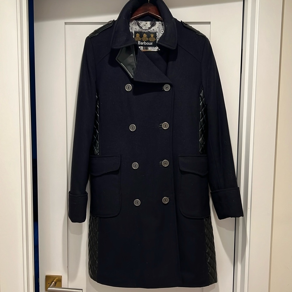 Women’s wool Barbour Coat in size 8 US, 12 UK.